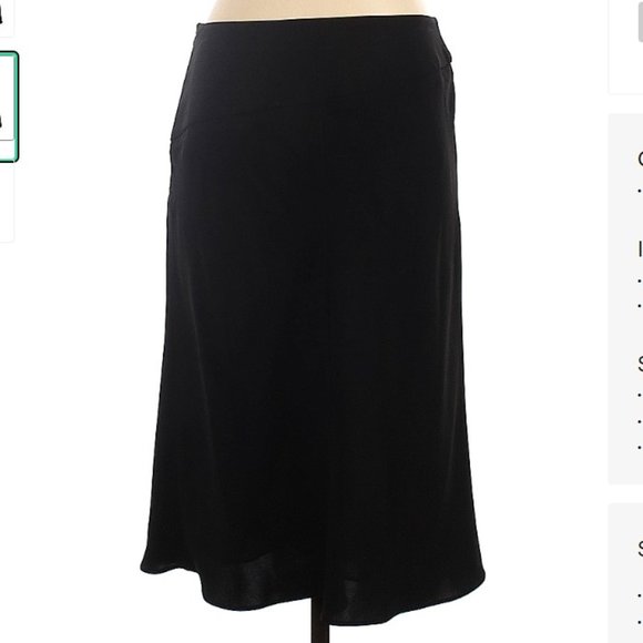 Giorgio Armani Black Fit & Flare Fine Crepe Skirt- Sz. 40/4 - Picture 2 of 9